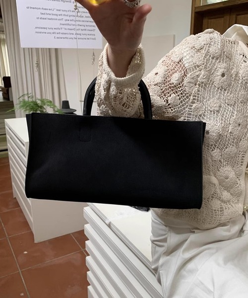 chuclla（チュクラ）の「【LONSLAN】スエードライク スクエアトート CHLONA24a015（ハンドバッグ・レディース・ブラック/ブラウン・FREE）」の19枚目の写真