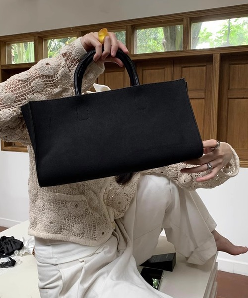 chuclla（チュクラ）の「【LONSLAN】スエードライク スクエアトート CHLONA24a015（ハンドバッグ・レディース・ブラック/ブラウン・FREE）」の17枚目の写真