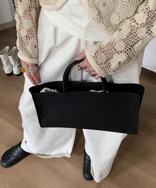 chuclla（チュクラ）の「【LONSLAN】スエードライク スクエアトート CHLONA24a015（ハンドバッグ・レディース・ブラック/ブラウン・FREE）」の18枚目の写真