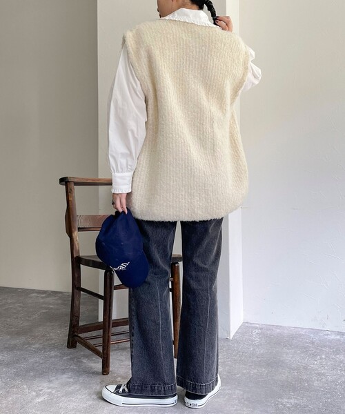 fredy emue(フレディエミュ)の「フリルカラーブラウス(シャツ/ブラウス・レディース・サックスブルー/オフホワイト/ブルー系その他・38)」の7枚目の写真