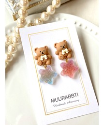 【MUURABBTI】くまちゃんとお菓子星ピアス(MA)