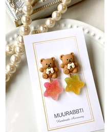 【MUURABBTI】くまちゃんとお菓子星ピアス(MA)