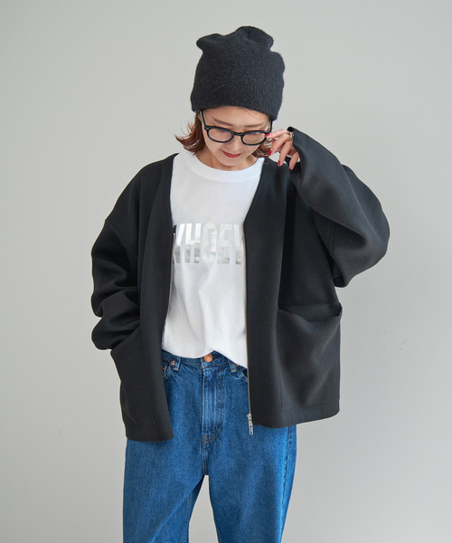 Spick & Span（スピックアンドスパン）の「ダブルジップニットカーディガン（カーディガン/ボレロ・レディース・チャコールグレー/ブラック・FREE）」の6枚目の写真