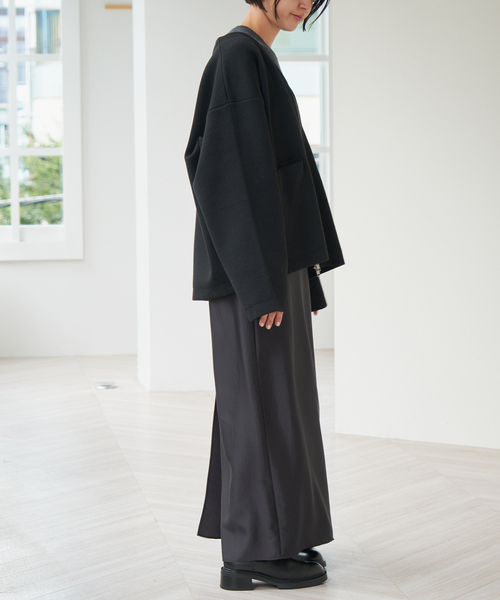 Spick & Span（スピックアンドスパン）の「ダブルジップニットカーディガン（カーディガン/ボレロ・レディース・チャコールグレー/ブラック・FREE）」の10枚目の写真