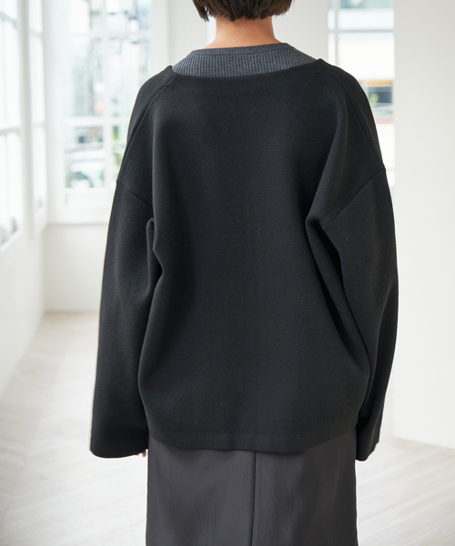 Spick & Span（スピックアンドスパン）の「ダブルジップニットカーディガン（カーディガン/ボレロ・レディース・チャコールグレー/ブラック・FREE）」の13枚目の写真