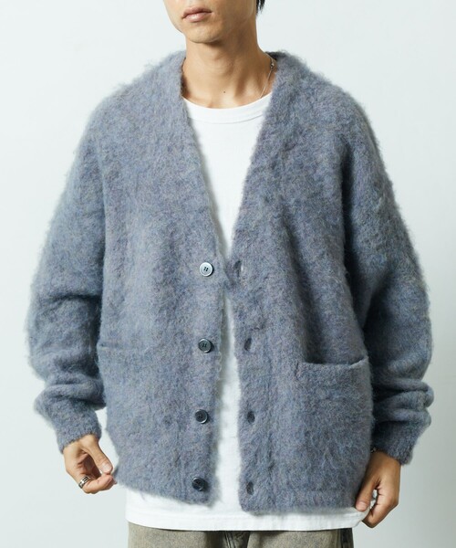 FREAK'S STORE（フリークスストア）の「限定展開 ビッグシルエット ボリューム シャギーニット カーディガン（カーディガン/ボレロ・メンズ・ベージュ/グレー/チャコールグレー/ブラック/グリーン・SMALL/LARGE/MEDIUM）」の6枚目の写真