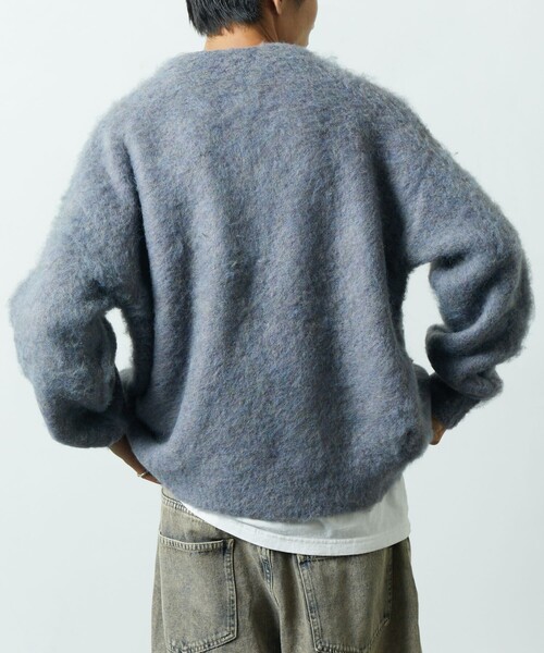 FREAK'S STORE（フリークスストア）の「限定展開 ビッグシルエット ボリューム シャギーニット カーディガン（カーディガン/ボレロ・メンズ・ベージュ/グレー/チャコールグレー/ブラック/グリーン・SMALL/LARGE/MEDIUM）」の8枚目の写真