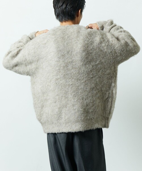 FREAK'S STORE（フリークスストア）の「限定展開 ビッグシルエット ボリューム シャギーニット カーディガン（カーディガン/ボレロ・メンズ・ベージュ/グレー/チャコールグレー/ブラック/グリーン・SMALL/LARGE/MEDIUM）」の16枚目の写真