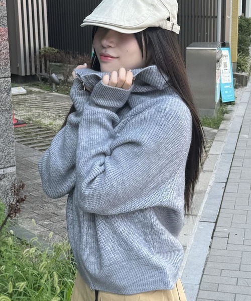 madrepadre(マドレパドレ)の「ハイネックニットセーター(ニット/セーター・レディース・ブラック/アイボリー/ブラウン/グレー・FREE)」の5枚目の写真