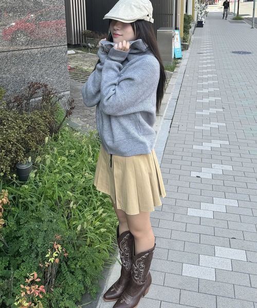 madrepadre(マドレパドレ)の「ハイネックニットセーター(ニット/セーター・レディース・ブラック/アイボリー/ブラウン/グレー・FREE)」の9枚目の写真