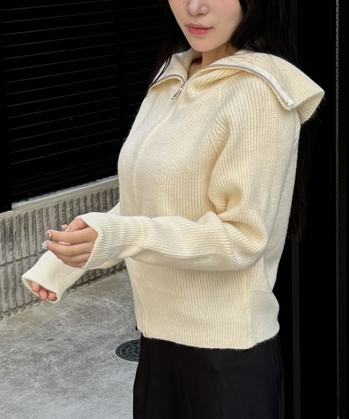 madrepadre(マドレパドレ)の「ハイネックニットセーター(ニット/セーター・レディース・ブラック/アイボリー/ブラウン/グレー・FREE)」の10枚目の写真