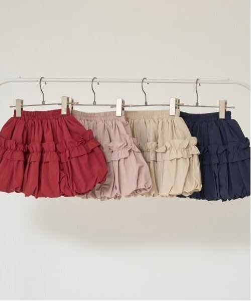 Lycee mine(リセマイン)の「フリル付きバルーンスカート(スカート・キッズ・ライトピンク/ライトベージュ/チェリーレッド/ネイビー・110cm/100cm/120cm/130cm/140cm/150cm)」の10枚目の写真
