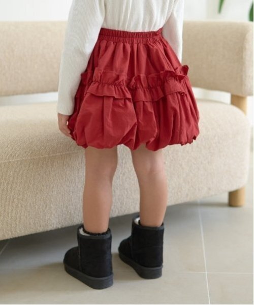 Lycee mine(リセマイン)の「フリル付きバルーンスカート(スカート・キッズ・ライトピンク/ライトベージュ/チェリーレッド/ネイビー・110cm/100cm/120cm/130cm/140cm/150cm)」の21枚目の写真