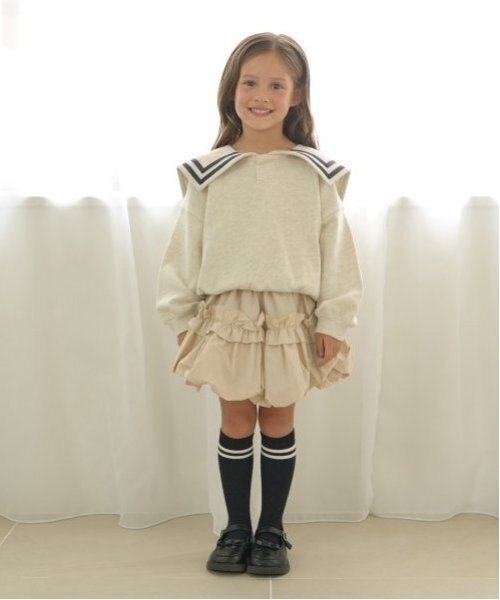 Lycee mine(リセマイン)の「フリル付きバルーンスカート(スカート・キッズ・ライトピンク/ライトベージュ/チェリーレッド/ネイビー・110cm/100cm/120cm/130cm/140cm/150cm)」の18枚目の写真