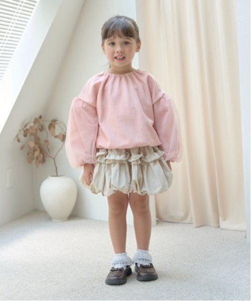 Lycee mine(リセマイン)の「フリル付きバルーンスカート(スカート・キッズ・ライトピンク/ライトベージュ/チェリーレッド/ネイビー・110cm/100cm/120cm/130cm/140cm/150cm)」の17枚目の写真