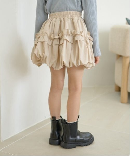 Lycee mine(リセマイン)の「フリル付きバルーンスカート(スカート・キッズ・ライトピンク/ライトベージュ/チェリーレッド/ネイビー・110cm/100cm/120cm/130cm/140cm/150cm)」の16枚目の写真