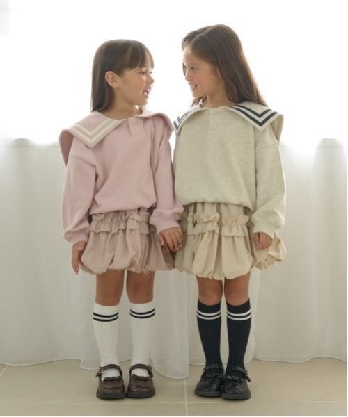 Lycee mine(リセマイン)の「フリル付きバルーンスカート(スカート・キッズ・ライトピンク/ライトベージュ/チェリーレッド/ネイビー・110cm/100cm/120cm/130cm/140cm/150cm)」の13枚目の写真