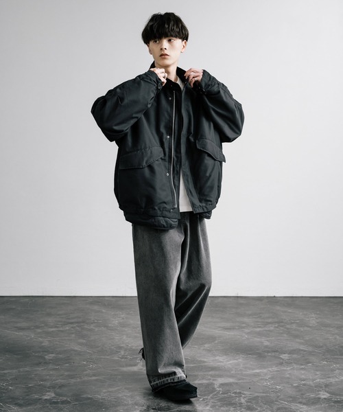 Rocky Monroe(ロッキーモンロー)の「オーバーサイズ3WAY ショートモッズコート(モッズコート・メンズ・ブラック/カーキ/ライトグレー・LL/M/L)」の7枚目の写真