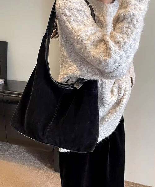 ammy.（エイミードット）の「【 ammy. / エイミードット 】 スエード ハーフ デザイン ショルダー バッグ（ショルダーバッグ・レディース・ブラウン/ダークブラウン/ブラック/ブラウン系・FREE）」の5枚目の写真