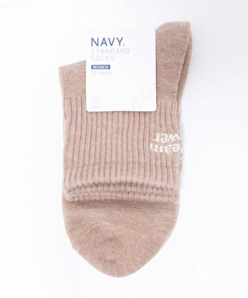 NAVY（ネイビー）の「nAvy ショート丈 リブロゴ刺繍ソックス 靴下　23～25cm（ソックス/靴下・レディース・オレンジ/グリーン/アイボリー/ネイビー系/ライトブラウン/サックスブルー/エメラルド/オフホワイト・フリー）」の14枚目の写真