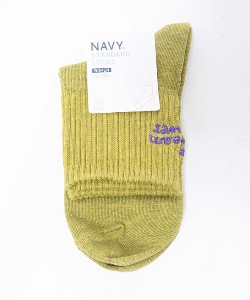 NAVY（ネイビー）の「nAvy ショート丈 リブロゴ刺繍ソックス 靴下　23～25cm（ソックス/靴下・レディース・オレンジ/グリーン/アイボリー/ネイビー系/ライトブラウン/サックスブルー/エメラルド/オフホワイト・フリー）」の13枚目の写真