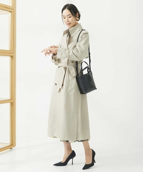 MICHEL KLEIN(ミッシェル・クラン)の「ロングトレンチコート(トレンチコート・レディース・チャコールグレー/ライトグレー・38)」の13枚目の写真
