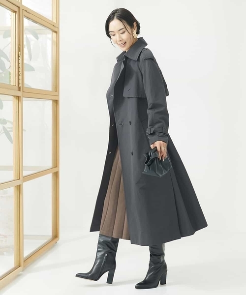 MICHEL KLEIN(ミッシェル・クラン)の「ロングトレンチコート(トレンチコート・レディース・チャコールグレー/ライトグレー・38)」の20枚目の写真