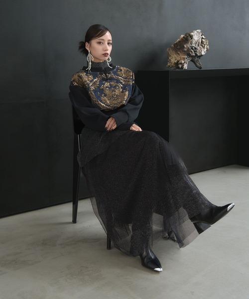 HARE（ハレ）の「2WAYチャイナゴブランプルオーバー(HARE)（スウェット・レディース・ブルー/グレー/ブラック・FREE）」の12枚目の写真