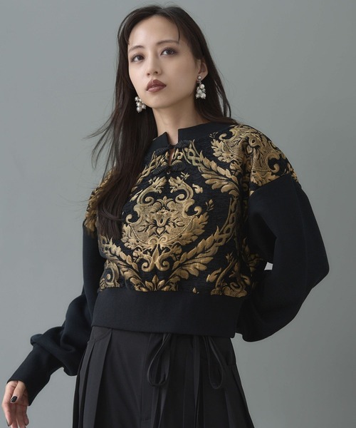 HARE（ハレ）の「2WAYチャイナゴブランプルオーバー(HARE)（スウェット・レディース・ブルー/グレー/ブラック・FREE）」の13枚目の写真