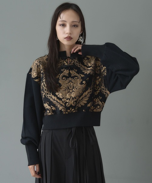 HARE（ハレ）の「2WAYチャイナゴブランプルオーバー(HARE)（スウェット・レディース・ブルー/グレー/ブラック・FREE）」の14枚目の写真