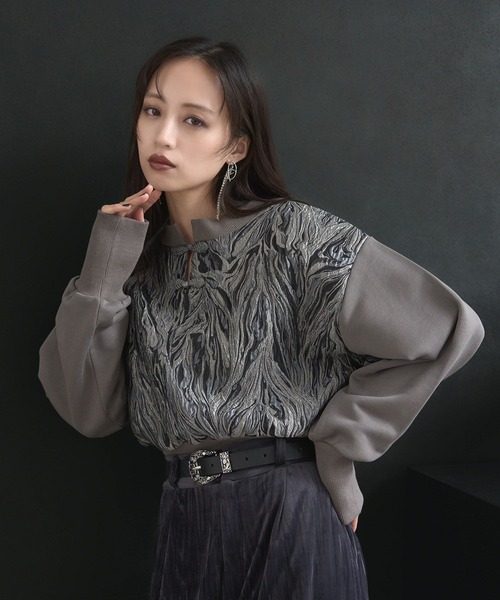 HARE（ハレ）の「2WAYチャイナゴブランプルオーバー(HARE)（スウェット・レディース・ブルー/グレー/ブラック・FREE）」の17枚目の写真