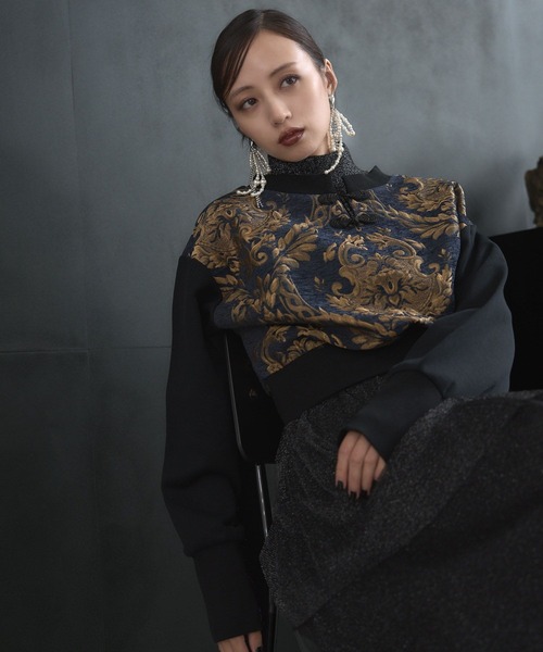 HARE（ハレ）の「2WAYチャイナゴブランプルオーバー(HARE)（スウェット・レディース・ブルー/グレー/ブラック・FREE）」の20枚目の写真