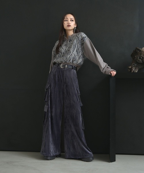 HARE（ハレ）の「2WAYチャイナゴブランプルオーバー(HARE)（スウェット・レディース・ブルー/グレー/ブラック・FREE）」の7枚目の写真