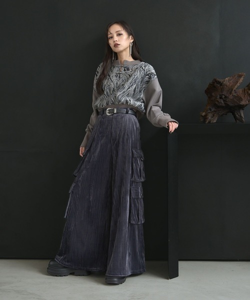 HARE（ハレ）の「2WAYチャイナゴブランプルオーバー(HARE)（スウェット・レディース・ブルー/グレー/ブラック・FREE）」の8枚目の写真