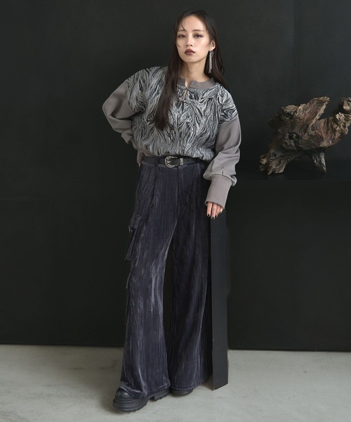 HARE（ハレ）の「2WAYチャイナゴブランプルオーバー(HARE)（スウェット・レディース・ブルー/グレー/ブラック・FREE）」の9枚目の写真