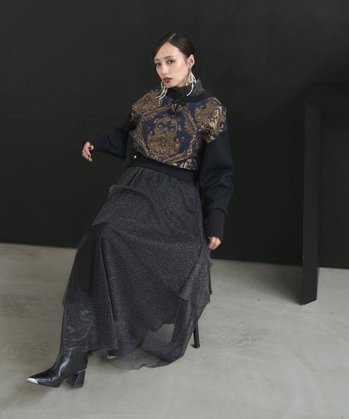 HARE（ハレ）の「2WAYチャイナゴブランプルオーバー(HARE)（スウェット・レディース・ブルー/グレー/ブラック・FREE）」の10枚目の写真