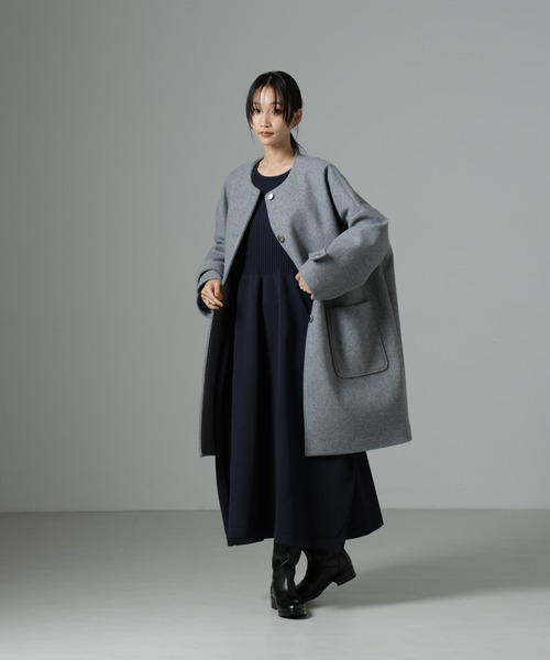 NANO universe（ナノユニバース）の「ノーカラーコクーンミドルコート