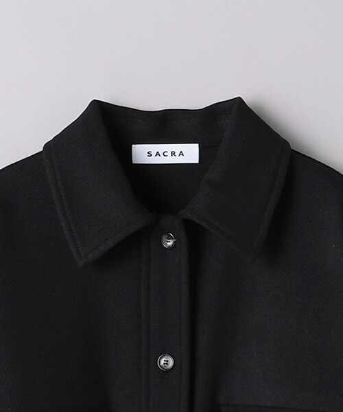 SACRA(サクラ)の「<SACRA>メルトン シャツ コート(その他アウター・レディース・ブラック・38)」の2枚目の写真