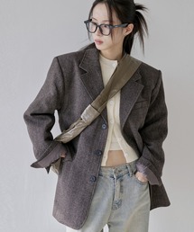 UNE MANSION | ローレンヘリンボーン千鳥チェックオーバーサイズジャケットコート(テーラードジャケット)