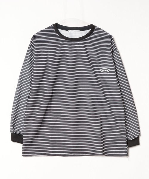 Asterellivi(アステレリビ)の「ボーダー ワンポイント 長袖 カットソー(Tシャツ/カットソー・レディース・ベージュ/ブラック・M/L/LL)」の10枚目の写真