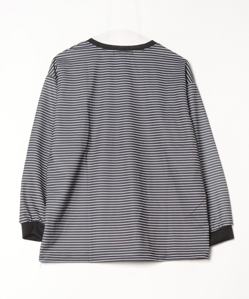 Asterellivi(アステレリビ)の「ボーダー ワンポイント 長袖 カットソー(Tシャツ/カットソー・レディース・ベージュ/ブラック・M/L/LL)」の11枚目の写真