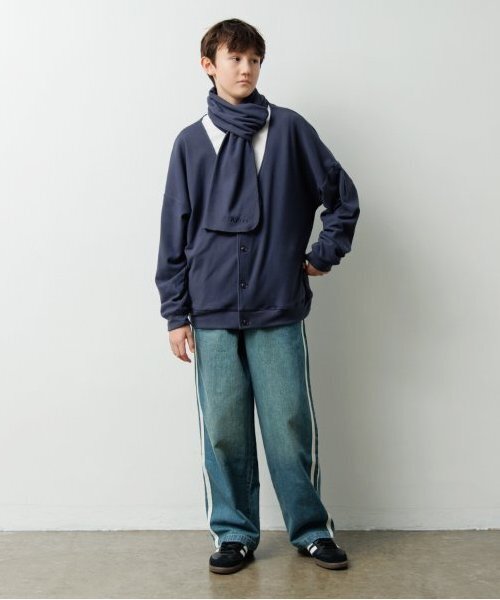 GLAZOS（グラソス）の「【大人向けサイズあり】【あったか】マイクロフリース・カーディガン（カーディガン/ボレロ・キッズ・ライトグレー/ネイビー・LL/S/M/L）」の4枚目の写真