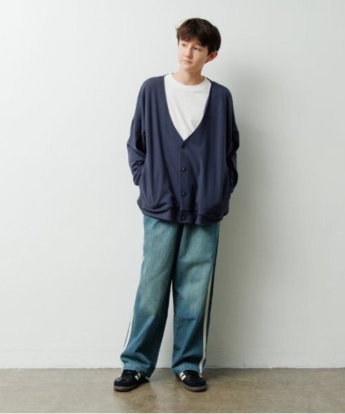 GLAZOS（グラソス）の「【大人向けサイズあり】【あったか】マイクロフリース・カーディガン（カーディガン/ボレロ・キッズ・ライトグレー/ネイビー・LL/S/M/L）」の5枚目の写真