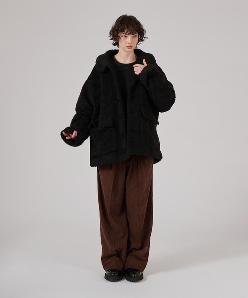 ONCILY(オンシェリー)の「VOLUME BOA BLOUSON / ボリュームボアブルゾン(ブルゾン・メンズ・ブラック/ブラウン/チャコールグレー・MEDIUM/LARGE)」の7枚目の写真