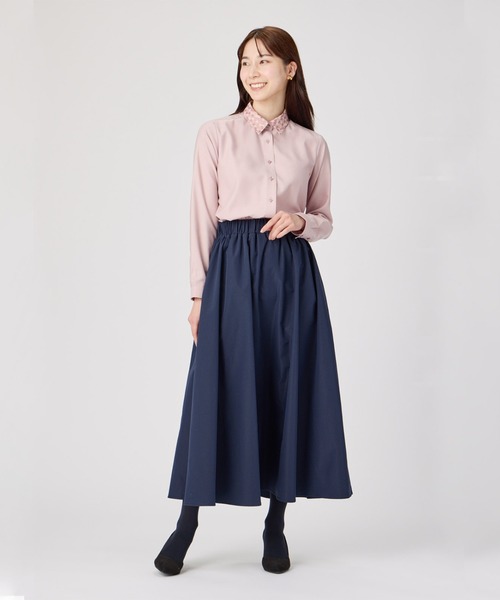 TOKYO SHIRTS(トウキョウシャツ)の「形態安定ノーアイロン レギュラー 長袖ビジネスワイシャツ(ビジネスシャツ・レディース・スモークピンク・LL/M/L)」の3枚目の写真