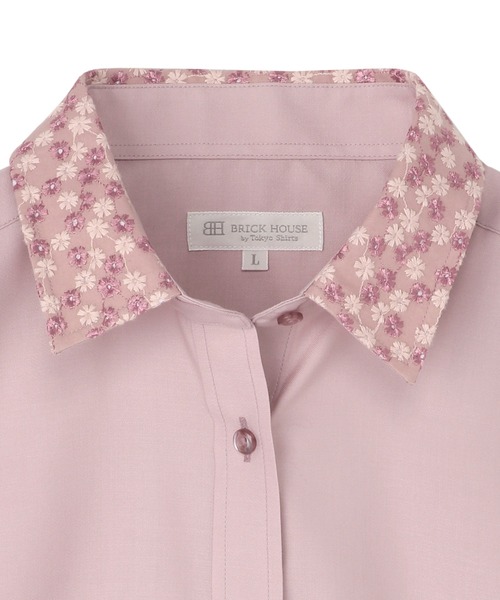 TOKYO SHIRTS(トウキョウシャツ)の「形態安定ノーアイロン レギュラー 長袖ビジネスワイシャツ(ビジネスシャツ・レディース・スモークピンク・LL/M/L)」の7枚目の写真