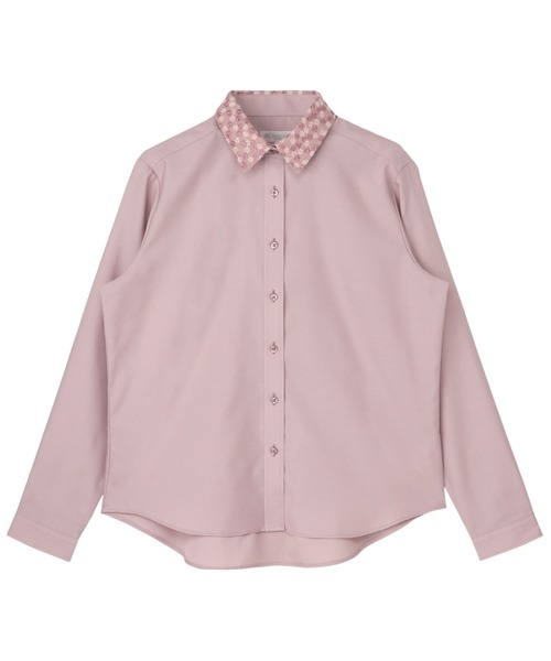 TOKYO SHIRTS(トウキョウシャツ)の「形態安定ノーアイロン レギュラー 長袖ビジネスワイシャツ(ビジネスシャツ・レディース・スモークピンク・LL/M/L)」の5枚目の写真