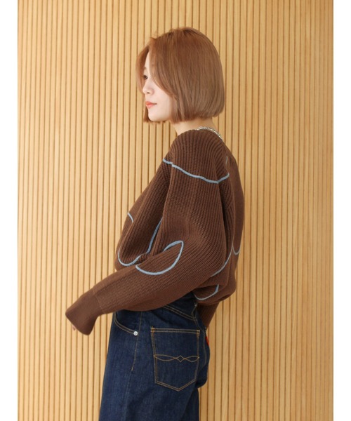 Ungrid（アングリッド）の「テープデザインルーズニット（ニット/セーター・レディース・アイボリー/グリーン系その他/ブラウン・FREE）」の19枚目の写真