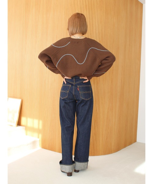 Ungrid（アングリッド）の「テープデザインルーズニット（ニット/セーター・レディース・アイボリー/グリーン系その他/ブラウン・FREE）」の22枚目の写真