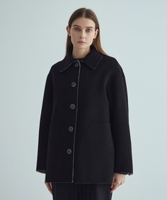 カシミヤ－コート リバーシブル 両面 ブラック THE TOKYO/ザトウキョウ】CASHMERE REVERSIBLE OVER COAT